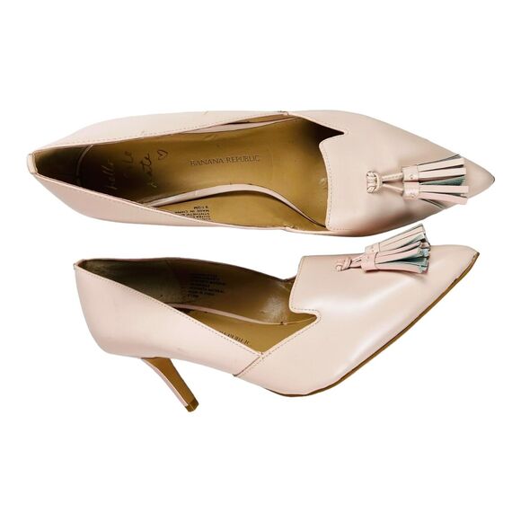 Banana Republic Hello Sole Mate Avila Blush Tassel Heel Pump Pointed Toe 9.5M - Picture 3 of 12